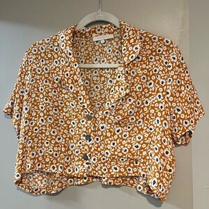 Olivaceous Button Down Crop Top